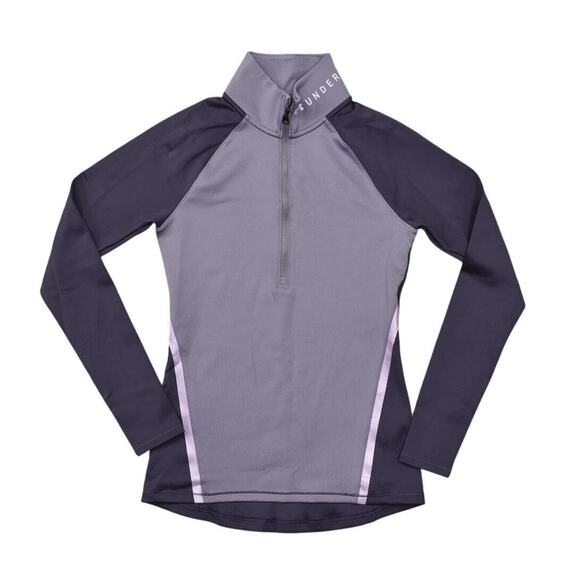 Under Armour Coldgear Fitted Solid Purple Pullover Sweater XS Solid 1/4 Zip - Picture 1 of 10